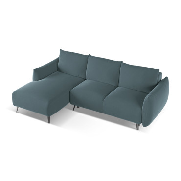 Sofa d'angle convertible Malie Velours Marine