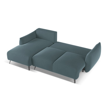 Sofa d'angle convertible Malie Velours Marine