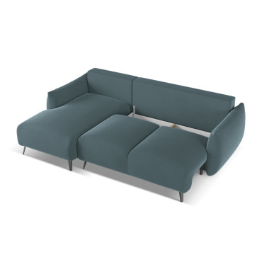 Sofa d'angle convertible Malie Velours Marine