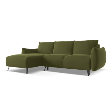 Sofa d'angle convertible Malie Velours Olive