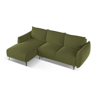 Sofa d'angle convertible Malie Velours Olive