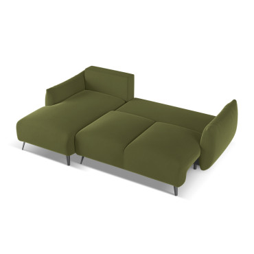 Sofa d'angle convertible Malie Velours Olive