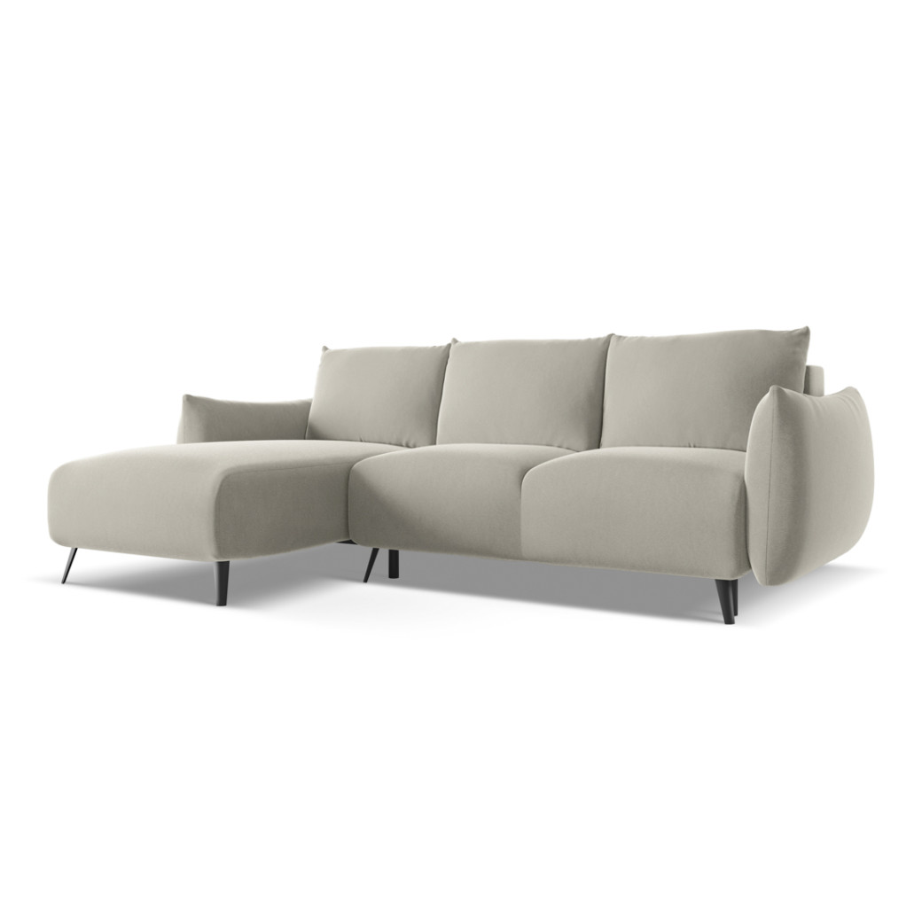 Sofa d'angle convertible Malie Velours Pearl