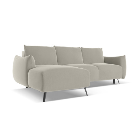 Sofa d'angle convertible Malie Velours Pearl