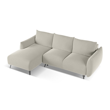 Sofa d'angle convertible Malie Velours Pearl