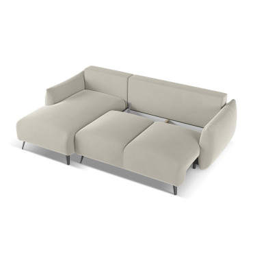 Sofa d'angle convertible Malie Velours Pearl