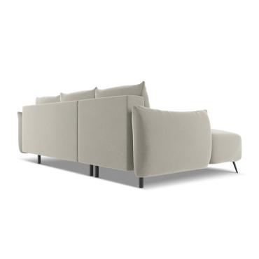 Sofa d'angle convertible Malie Velours Pearl