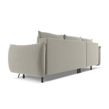 Sofa d'angle convertible Malie Velours Pearl