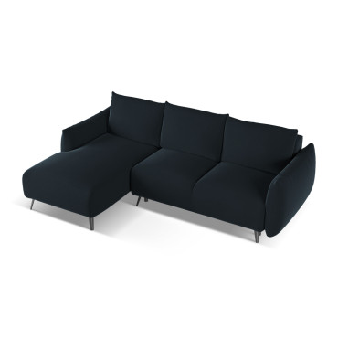 Sofa d'angle convertible Malie Velours Royal blue