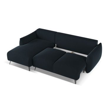 Sofa d'angle convertible Malie Velours Royal blue