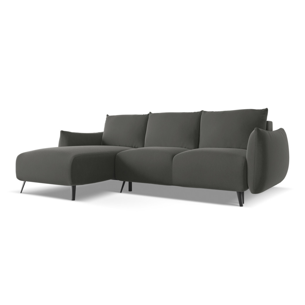 Sofa d'angle convertible Malie Velours Steel