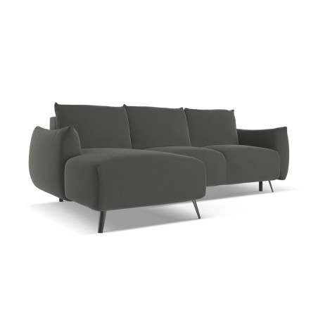 Sofa d'angle convertible Malie Velours Steel