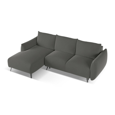 Sofa d'angle convertible Malie Velours Steel