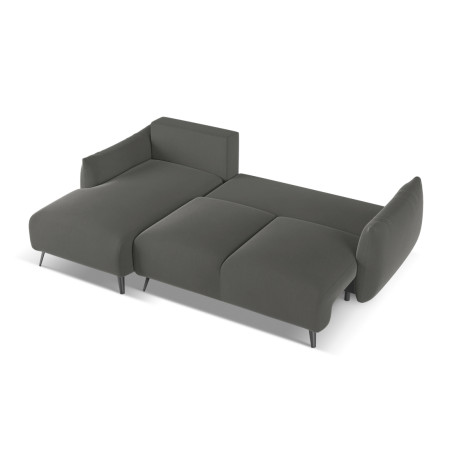 Sofa d'angle convertible Malie Velours Steel