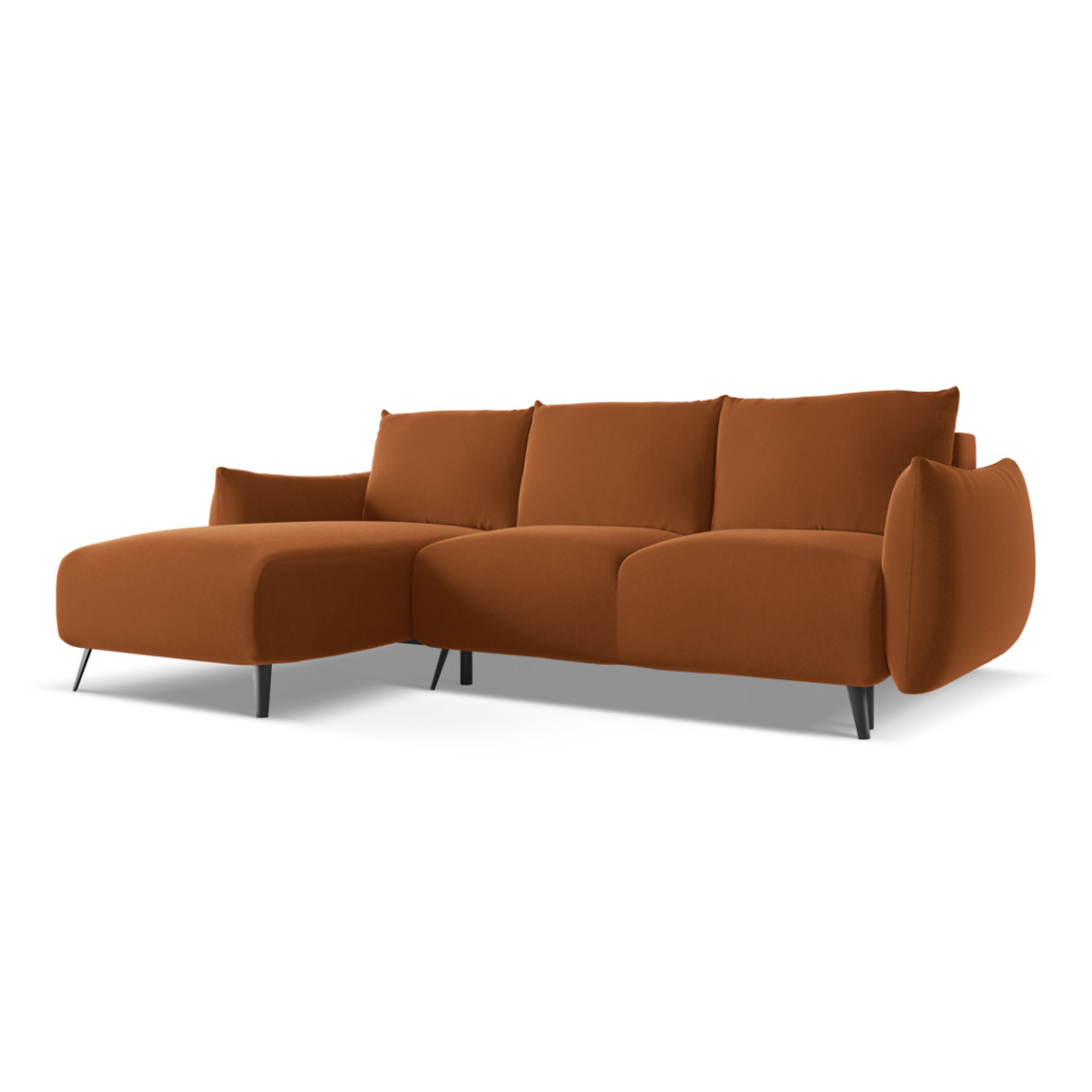 Sofa d'angle convertible Malie Velours Terracotta