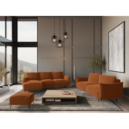 Sofa d'angle convertible Malie Velours Terracotta