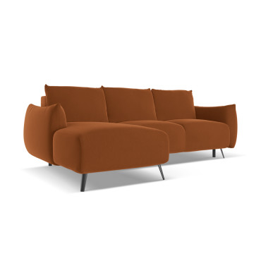 Sofa d'angle convertible Malie Velours Terracotta