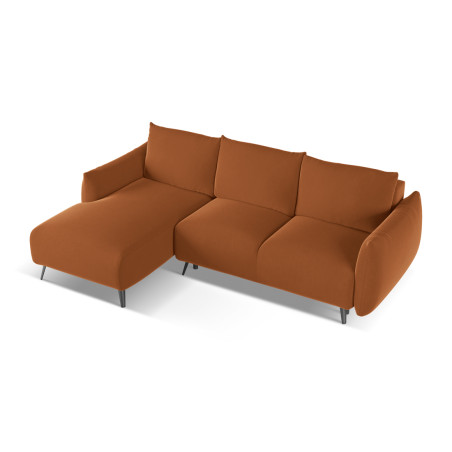 Sofa d'angle convertible Malie Velours Terracotta