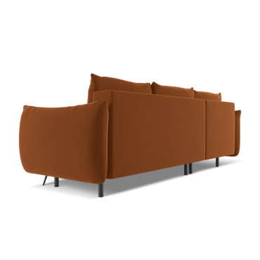 Sofa d'angle convertible Malie Velours Terracotta