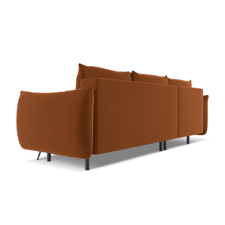 Sofa d'angle convertible Malie Velours Terracotta