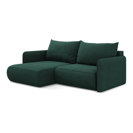 Sofa d'angle convertible Nanea Tissu Bottle green 207x148x86