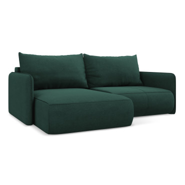 Sofa d'angle convertible Nanea Tissu Bottle green 207x148x86