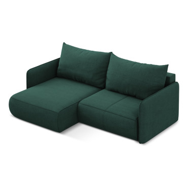 Sofa d'angle convertible Nanea Tissu Bottle green 207x148x86