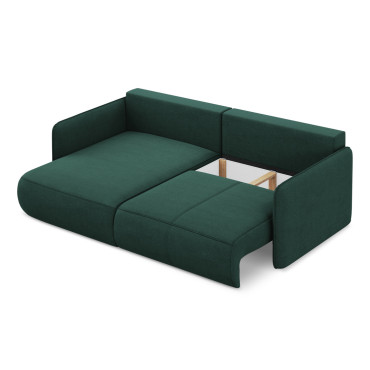 Sofa d'angle convertible Nanea Tissu Bottle green 207x148x86