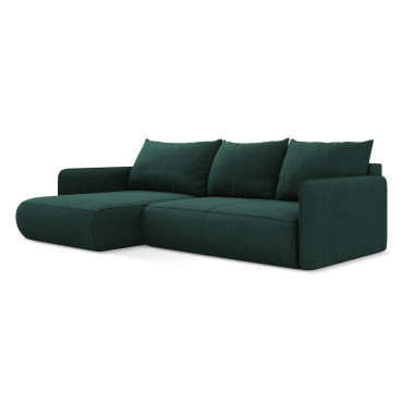 Sofa d'angle convertible Nanea Tissu Bottle green 240x148x86