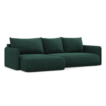 Sofa d'angle convertible Nanea Tissu Bottle green 240x148x86