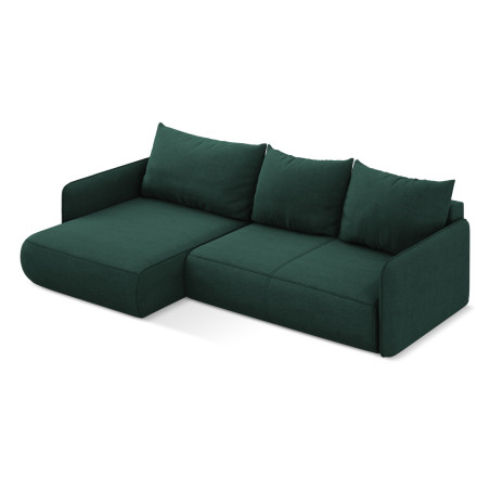 Sofa d'angle convertible Nanea Tissu Bottle green 240x148x86