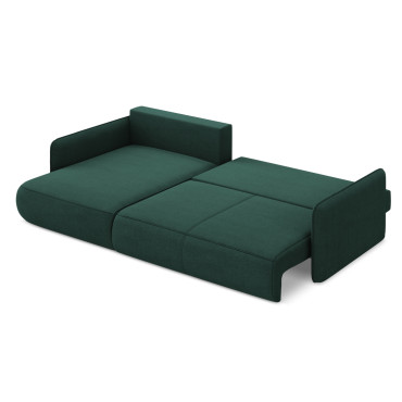 Sofa d'angle convertible Nanea Tissu Bottle green 240x148x86