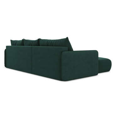 Sofa d'angle convertible Nanea Tissu Bottle green 240x148x86