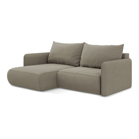 Sofa d'angle convertible Nanea Tissu Dark beige 207x148x86