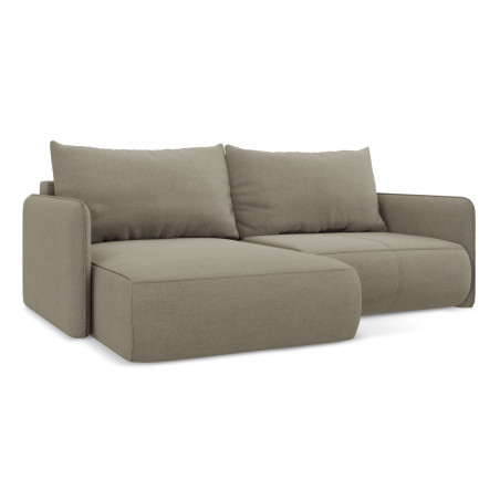 Sofa d'angle convertible Nanea Tissu Dark beige 207x148x86