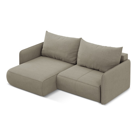 Sofa d'angle convertible Nanea Tissu Dark beige 207x148x86