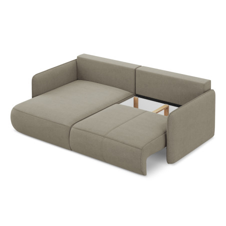 Sofa d'angle convertible Nanea Tissu Dark beige 207x148x86