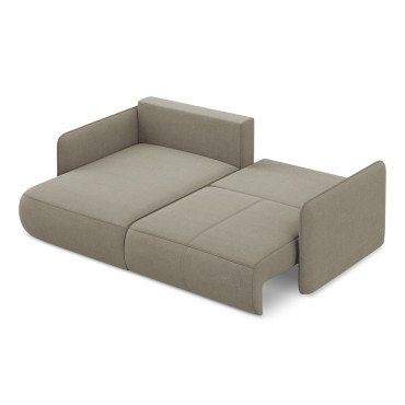 Sofa d'angle convertible Nanea Tissu Dark beige 207x148x86