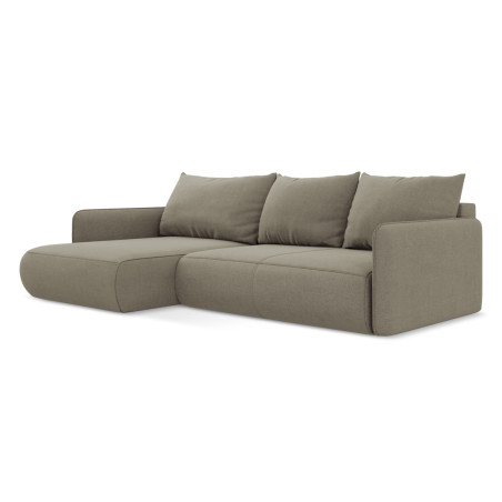 Sofa d'angle convertible Nanea Tissu Dark beige 240x148x86