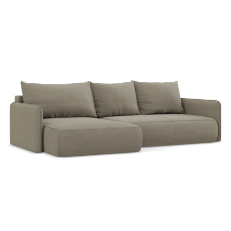 Sofa d'angle convertible Nanea Tissu Dark beige 240x148x86