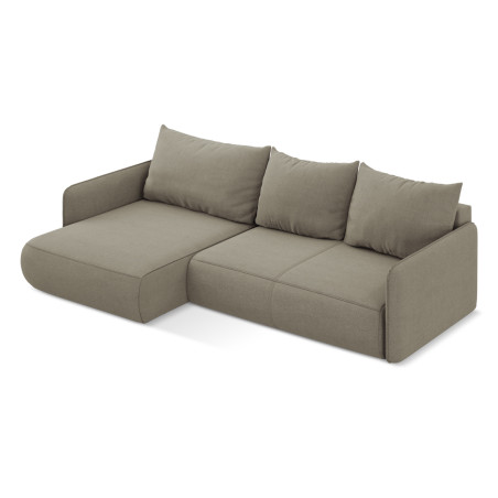 Sofa d'angle convertible Nanea Tissu Dark beige 240x148x86