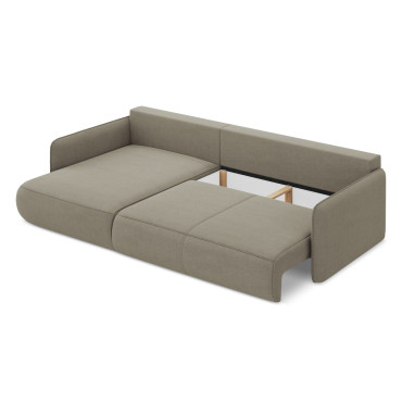 Sofa d'angle convertible Nanea Tissu Dark beige 240x148x86