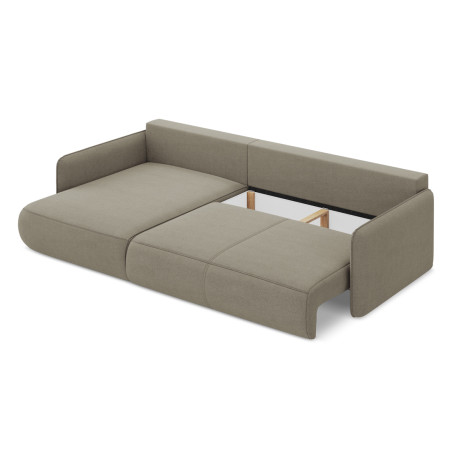 Sofa d'angle convertible Nanea Tissu Dark beige 240x148x86