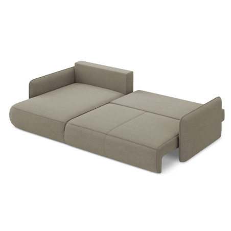 Sofa d'angle convertible Nanea Tissu Dark beige 240x148x86