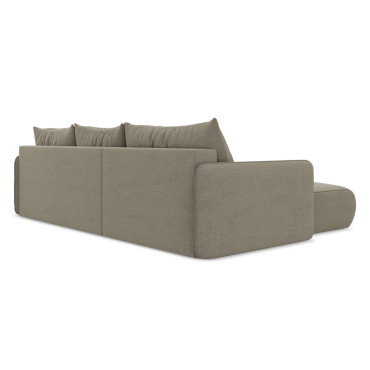 Sofa d'angle convertible Nanea Tissu Dark beige 240x148x86