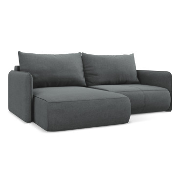 Sofa d'angle convertible Nanea Tissu Gray 207x148x86