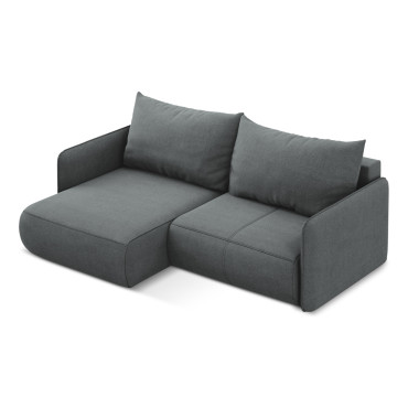 Sofa d'angle convertible Nanea Tissu Gray 207x148x86