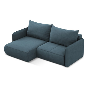 Sofa d'angle convertible Nanea Tissu Jeans 207x148x86