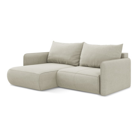 Sofa d'angle convertible Nanea Tissu Light beige 207x148x86