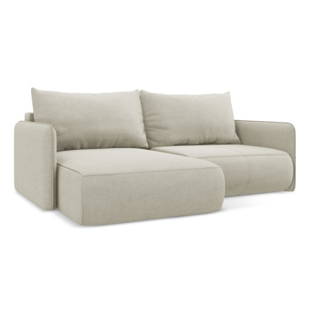 Sofa d'angle convertible Nanea Tissu Light beige 207x148x86